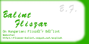 balint fliszar business card